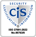 CIS-Zertifizierungszeichen ISO 27001:2022